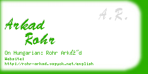 arkad rohr business card